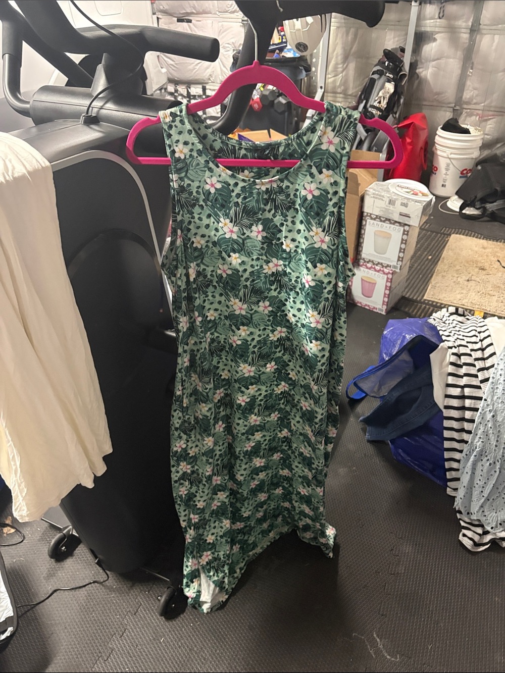 Cynthia Rowley Green Floral Sleeveless Maxi Dress